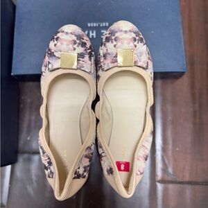 Cole Haan Floral Loafers - Pink and Beige